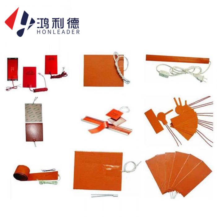 Silicone rubber heating plate/sheet with 3M back tape and thermistor for 3D printing hot bed