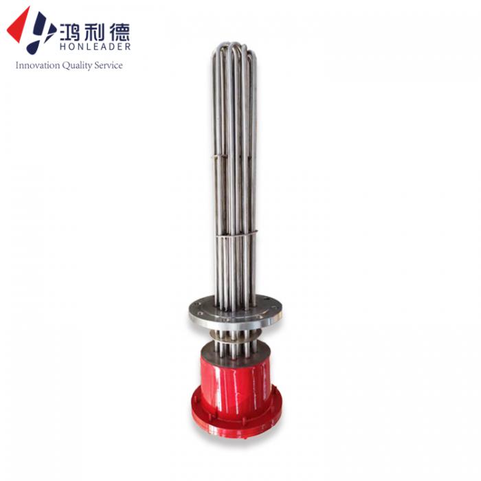 Immersion heaters for thermal oil boiler heater